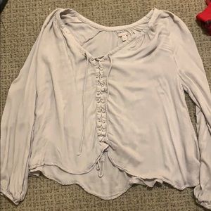 Size XS tie long sleeve top